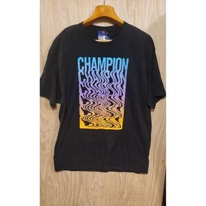 Champion Men's Classic T-Shirt, Multi Script  Black Size‎ 2XL